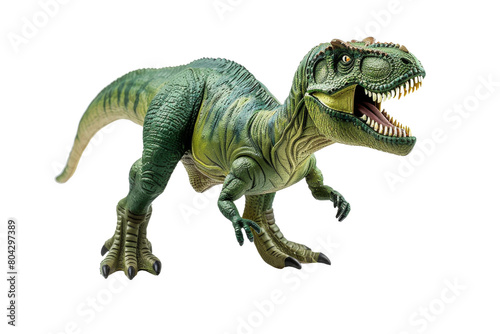 Roaring dinosaur toy in clear background