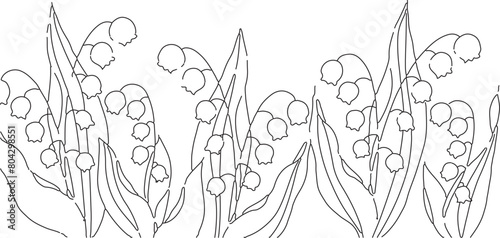 スズランの花のラインアート