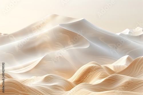 Smooth Sand Dunes A Serene Dance of Natures Flowing Lines in the Desert Landscape photo