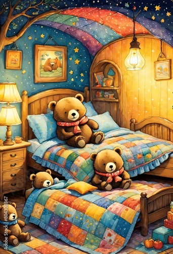 Ai la casa degli orsetti illustrazione per bambini 04