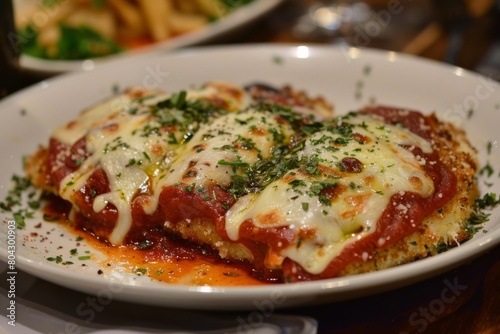 Wallpaper Mural classic chicken parmesan dish closeup at american restaurant or at home family dinner Torontodigital.ca