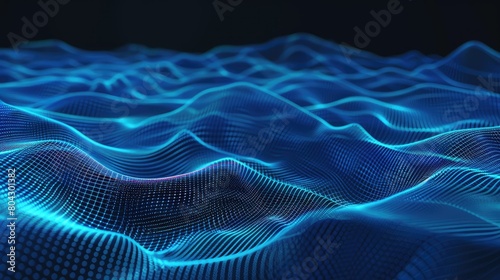 Abstract wireframe sound waves, with futuristic technology backgrounds