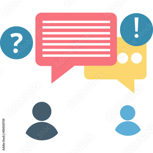 Question vector icon in flat style 