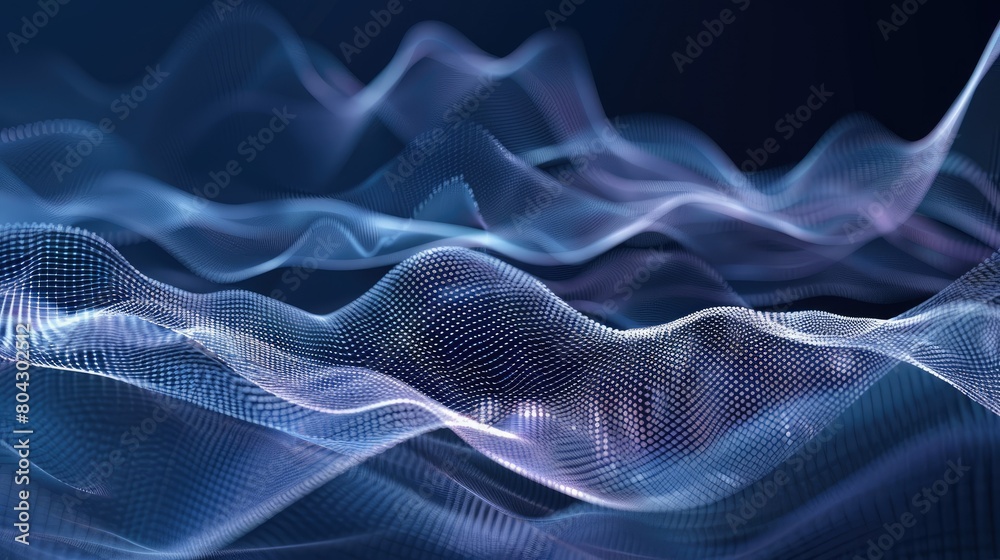 Abstract wireframe sound waves, with futuristic technology backgrounds Abstract wireframe sound waves, with futuristic technology backgrounds