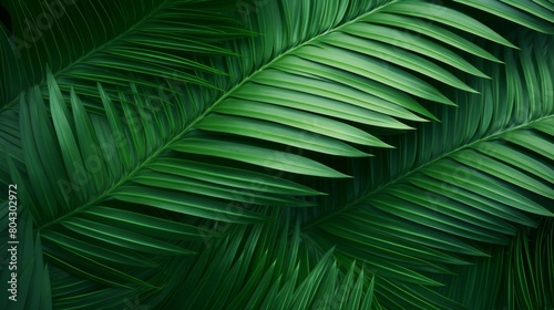 closeup nature view of green leaf and palms background. Flat lay  dark nature concept  tropical leaf