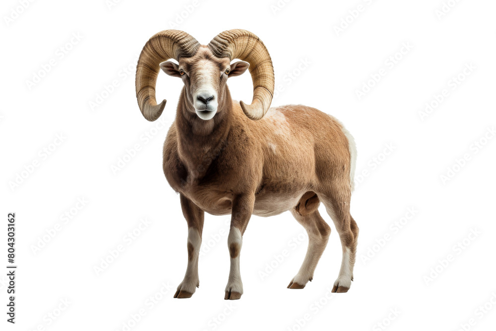The Majestic Ram in a Blank Canvas. On a White or Clear Surface PNG Transparent Background. The Majestic Ram in a Blank Canvas. On a White or Clear Surface PNG Transparent Background.