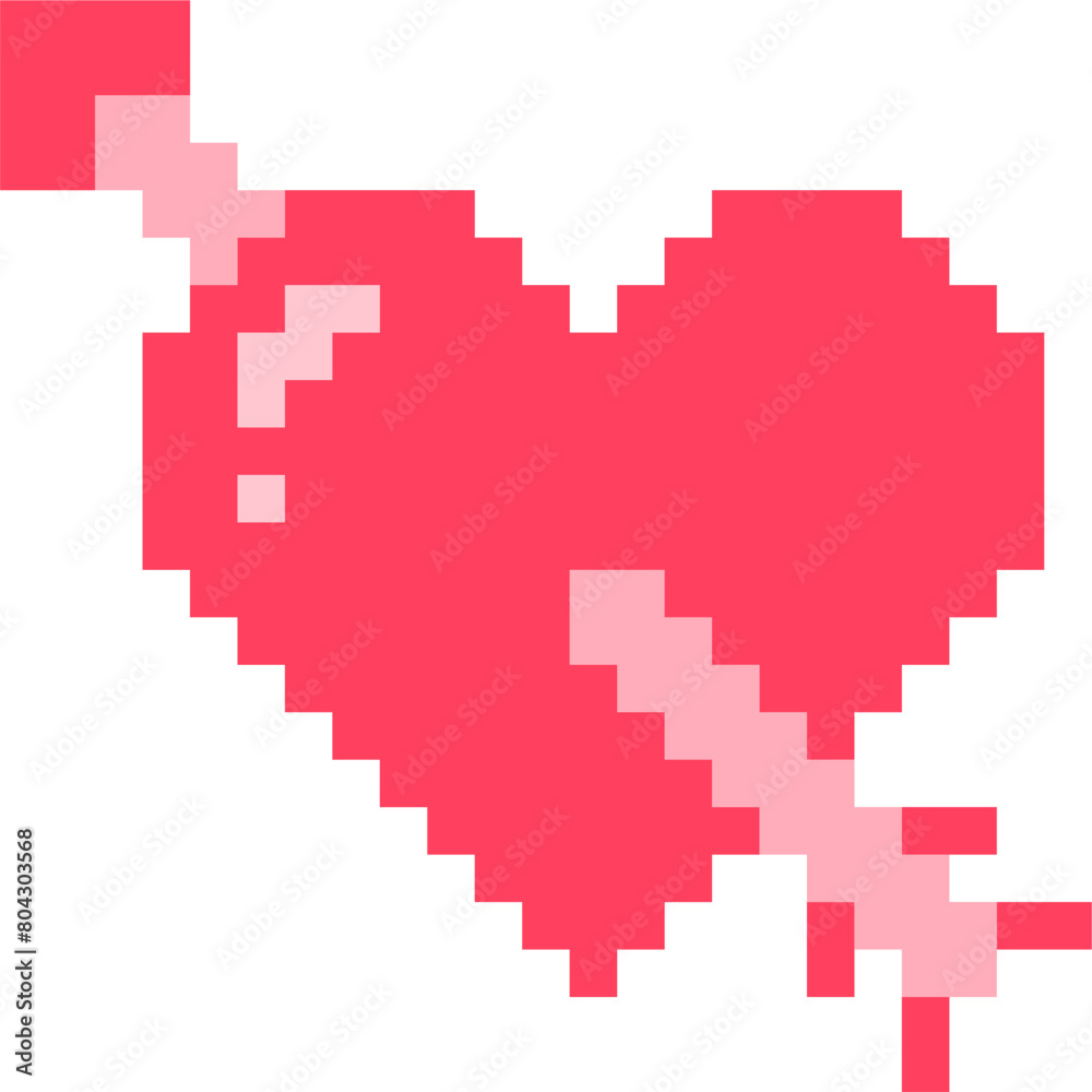 vector a pixel heart arrow. valentine, symbol