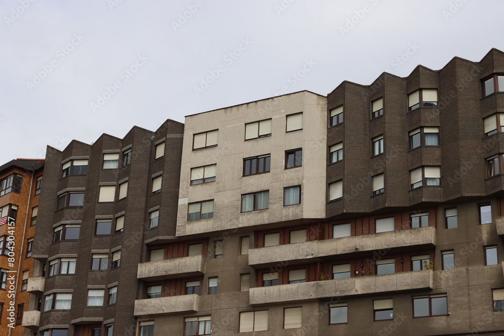 Buildings by the riverside of the city of Bilbao