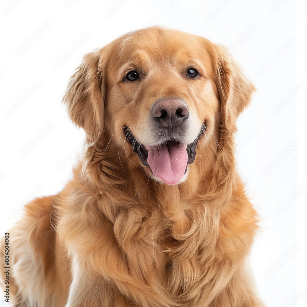 Golden Retriever on white background