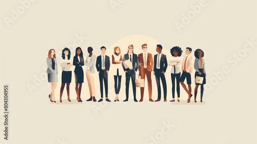 Group of business people on light background 2d fla