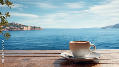 Serene Seaside Coffee Break with Stunning Ocean View