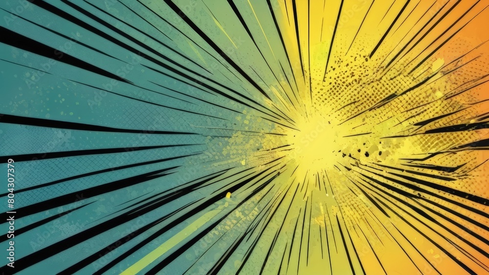 Obraz premium Dynamic Comic Style Wallpaper with Bold Halftone Suitable for Background