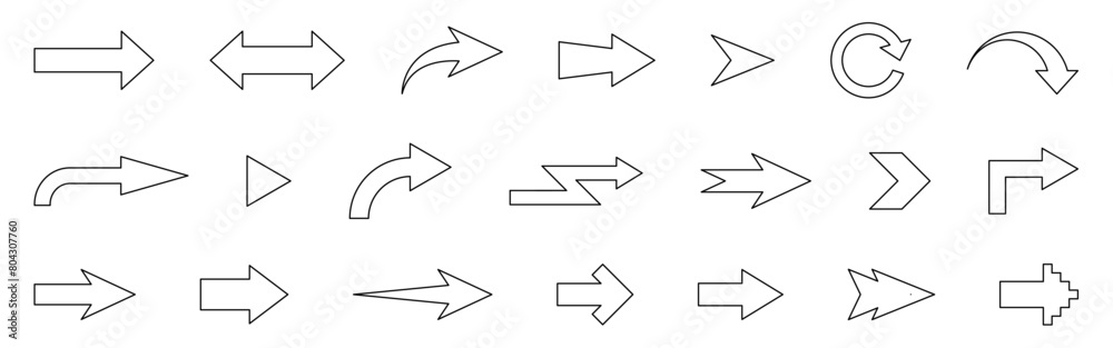arrow direction line vector set arrow direction line vector set