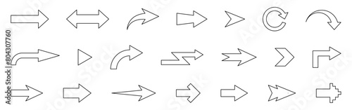 arrow direction line vector set