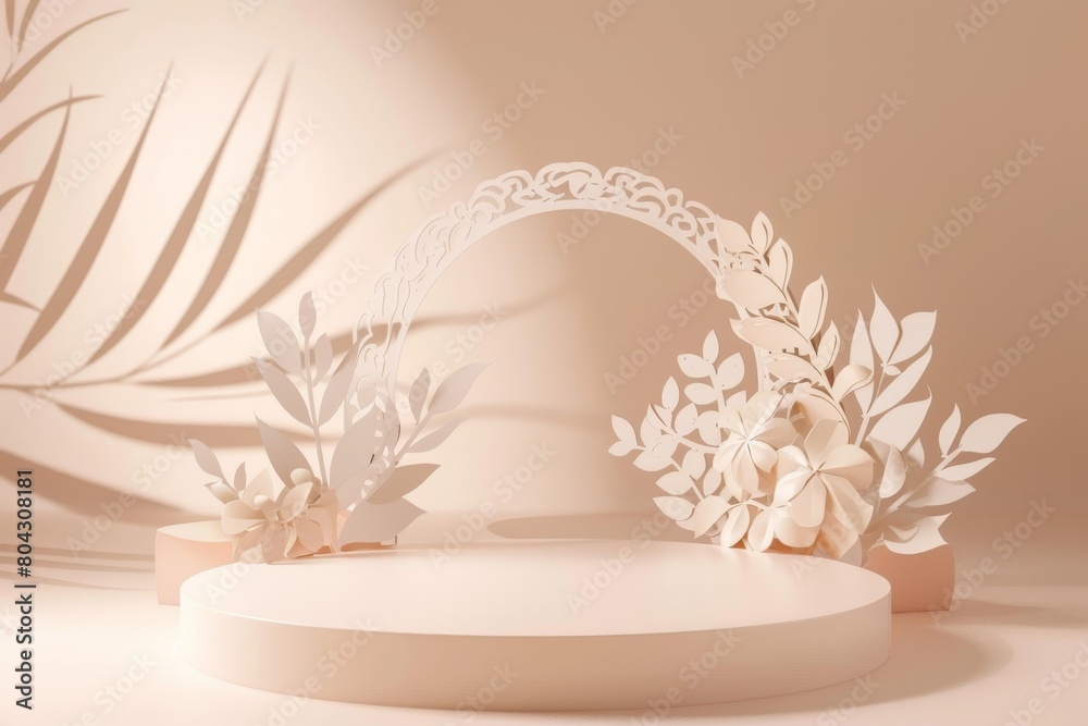 Paper Sculpture of a Floral Arch