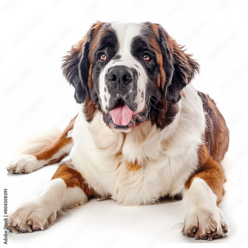 Saint Bernard dog on white background Saint Bernard dog on white background