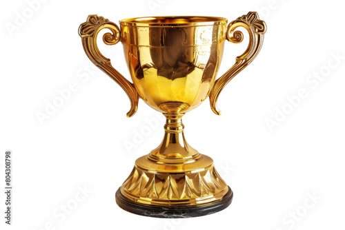 Gold trophy cup Isolated on transparent background