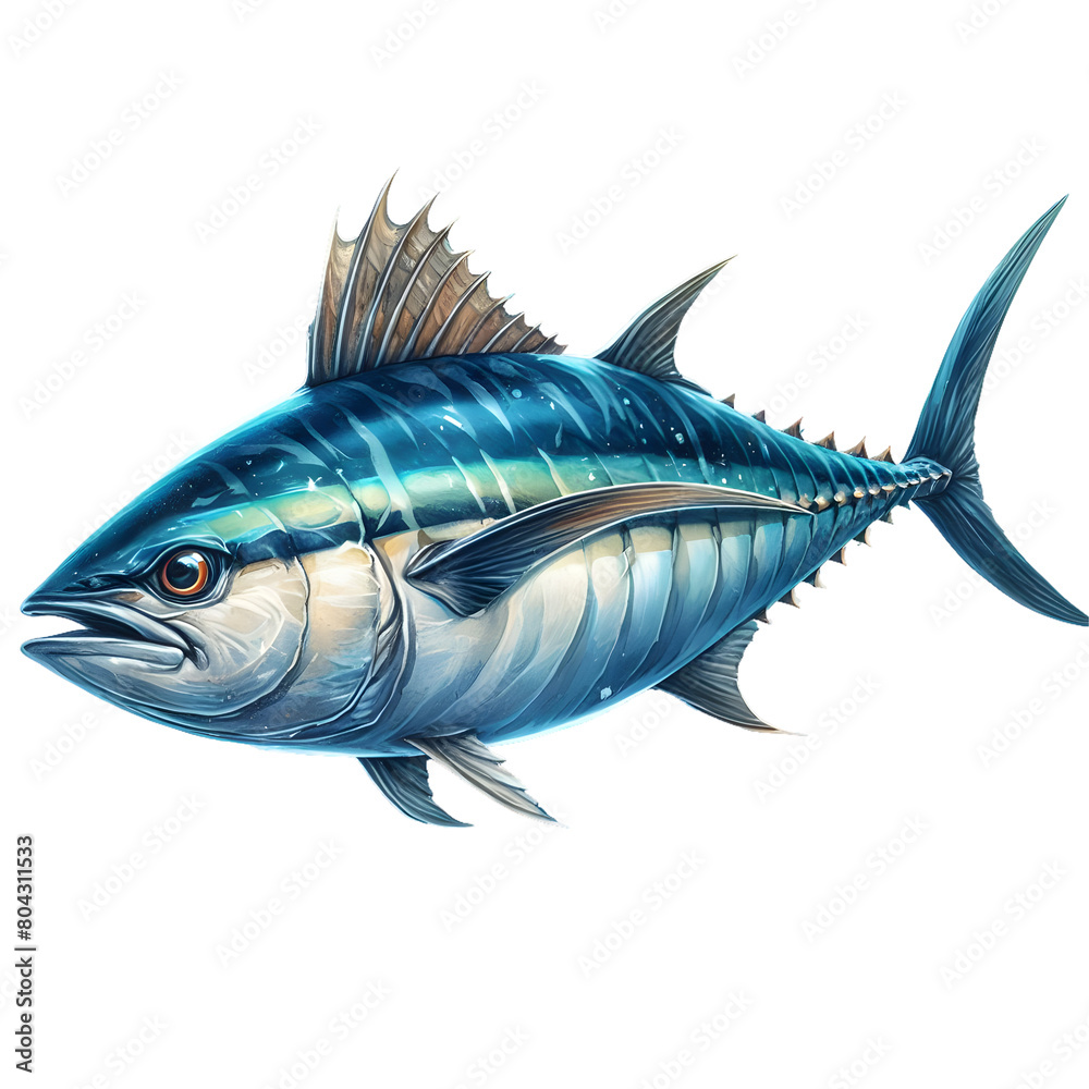 Fototapeta premium Watercolor Sea Creatures Clipart, Watercolor Underwater Ocean Animals, Magical Sea Coral, Life Aquatic Animals PNG 