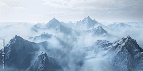 A Photo showcasing the textures and patterns of a mountain range  The Science and Beauty of Mountain Fog photo