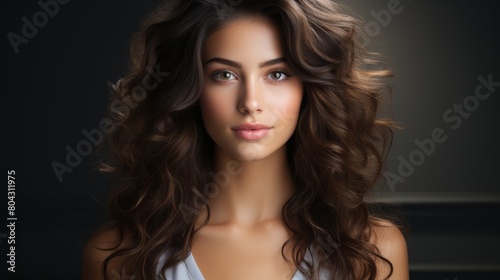 Beautiful Young Woman With Long Brown Hair