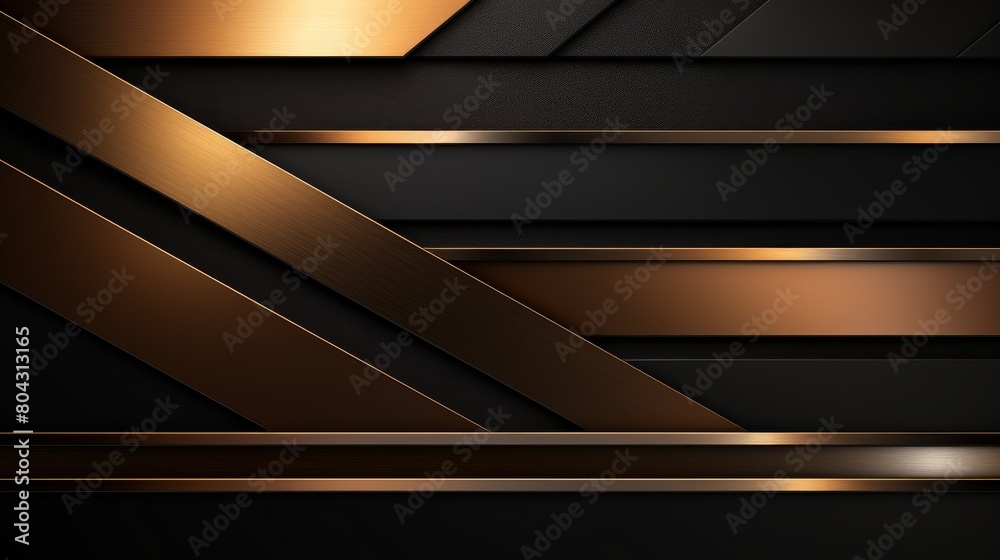 Black and Gold Abstract Background With Lines
