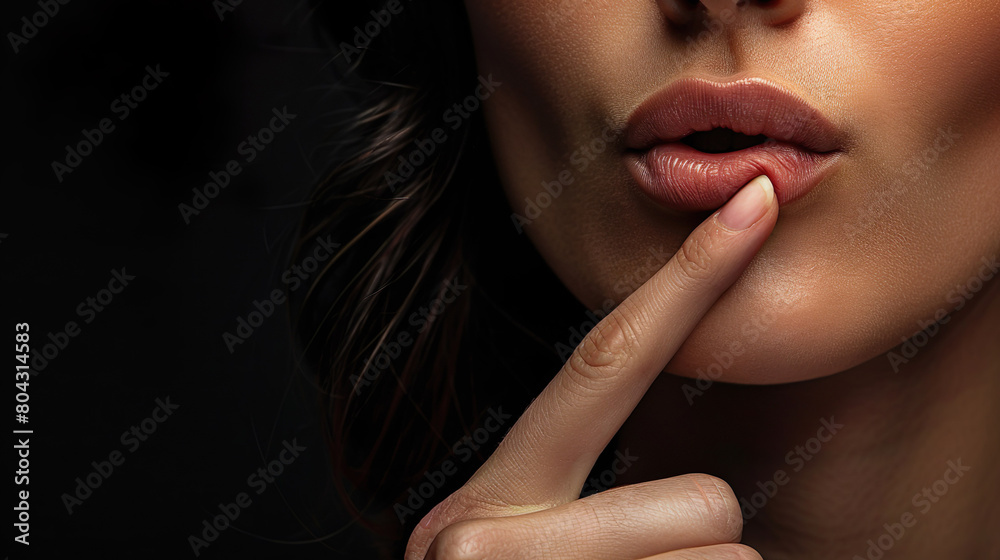Obraz premium 唇に手を当てる妖艶な女性06
