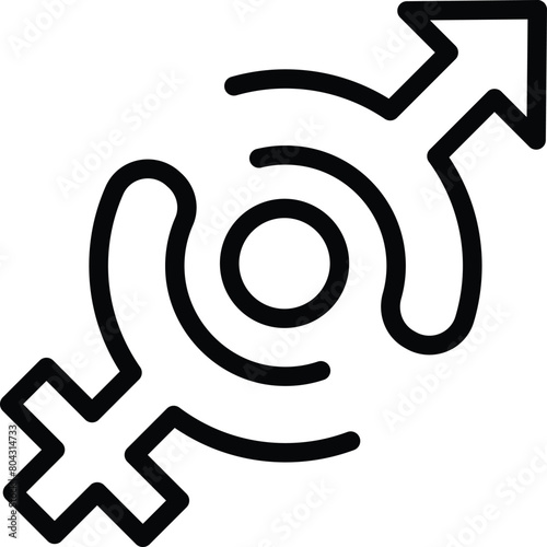 Gender bias icon outline vector. Human rights harassment. Unequal people opportunities