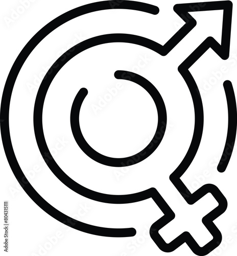 Gender equality awareness icon outline vector. Equal human power. People rights protection