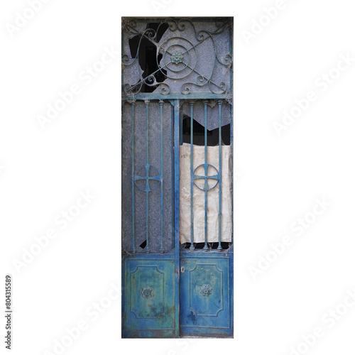 Vintage Weathered Wooden Door in Disrepair