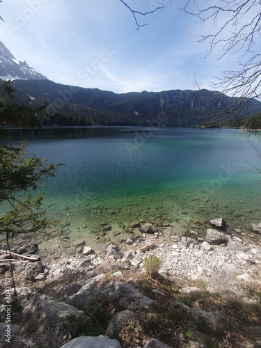 Landscape of Eibsee lake in Germany  Bavaria