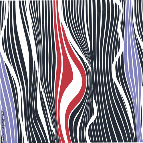 The vertical wavy texture consists of colored stripes, the overall mass similar to a wood pattern.