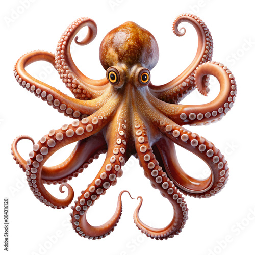 A Giant Octopus Isolated on a Transparent or White Background