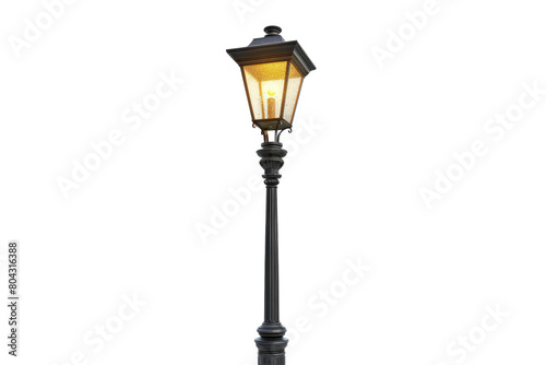 Illuminated lamp post Isolated on transparent background © posterpalette