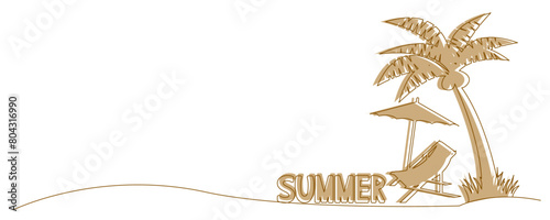 Summer and tropical concept illustration. Summer vacation background. Summer seasonal template. Vector illustration.