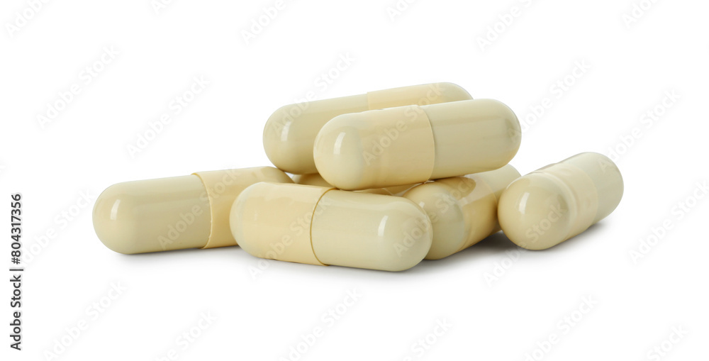 Vitamin capsules isolated on white. Health supplement Vitamin capsules isolated on white. Health supplement