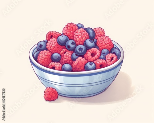 bowl of mixed berries with blueberries and raspberries