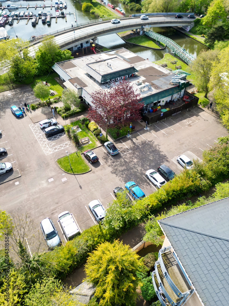 Aerial View of Nottingham City Centre Near River Trent, England United Kingdom. April 26th, 2024