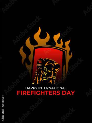 Happy International firefighter's day poster flyer