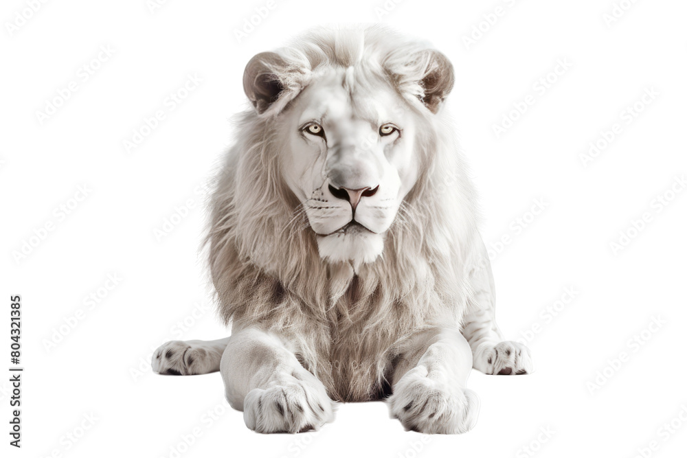Majestic Simba whiteness Isolated on transparent background Majestic Simba whiteness Isolated on transparent background