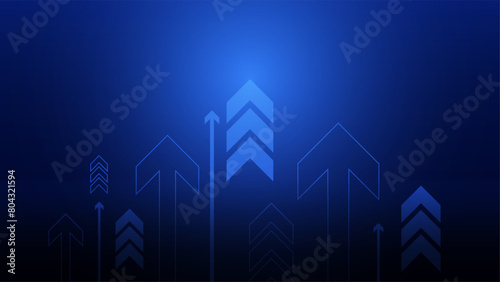 Arrows Pointing Up, Positive Position Graph, Technology Circuit Arrows