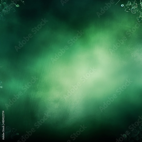 Green and Black Background With Flowers