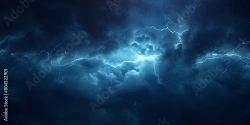 Stormy Atmosphere Captivating Lightning Above Clouds, Power of Nature Stunning Lightning Strikes Above Cloudscape