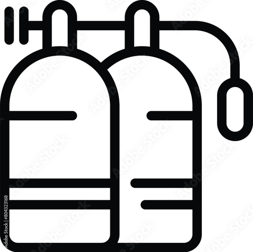 Diving tanks icon outline vector. Snorkeling oxygen equipment. Underwater swimming stuff