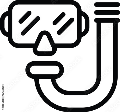 Half diving mask icon outline vector. Deep snorkeling equipment. Underwater visor safety stuff