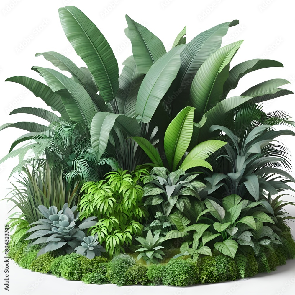 Fototapeta premium Circular Arrangement of Lush Green Plants