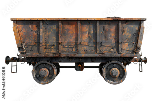 Mining rail cart Isolated on transparent background