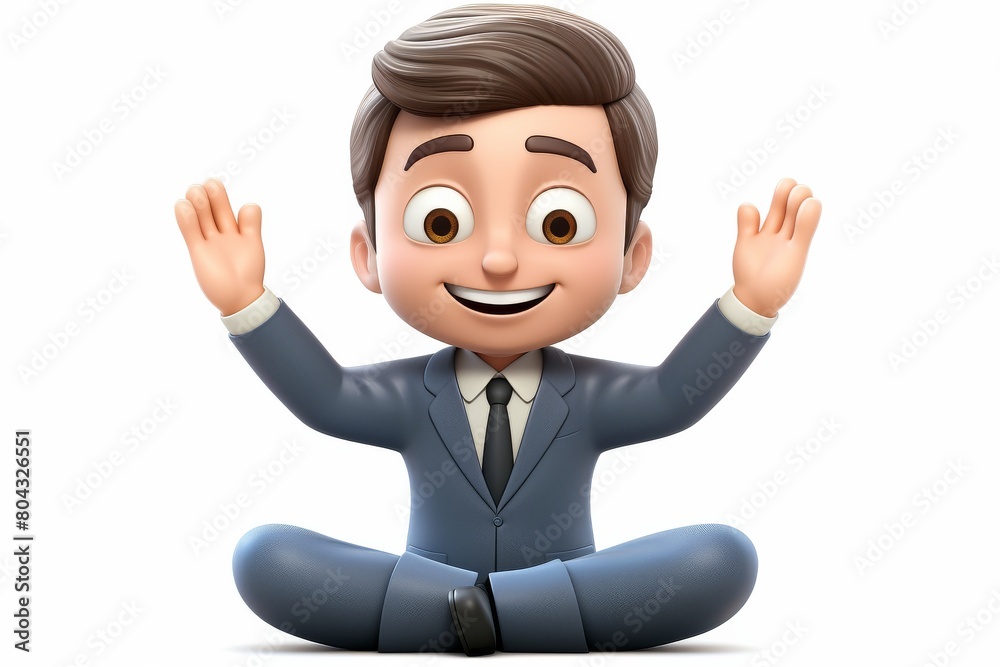 Man in Suit Sitting on Ground With Hands Raised Man in Suit Sitting on Ground With Hands Raised