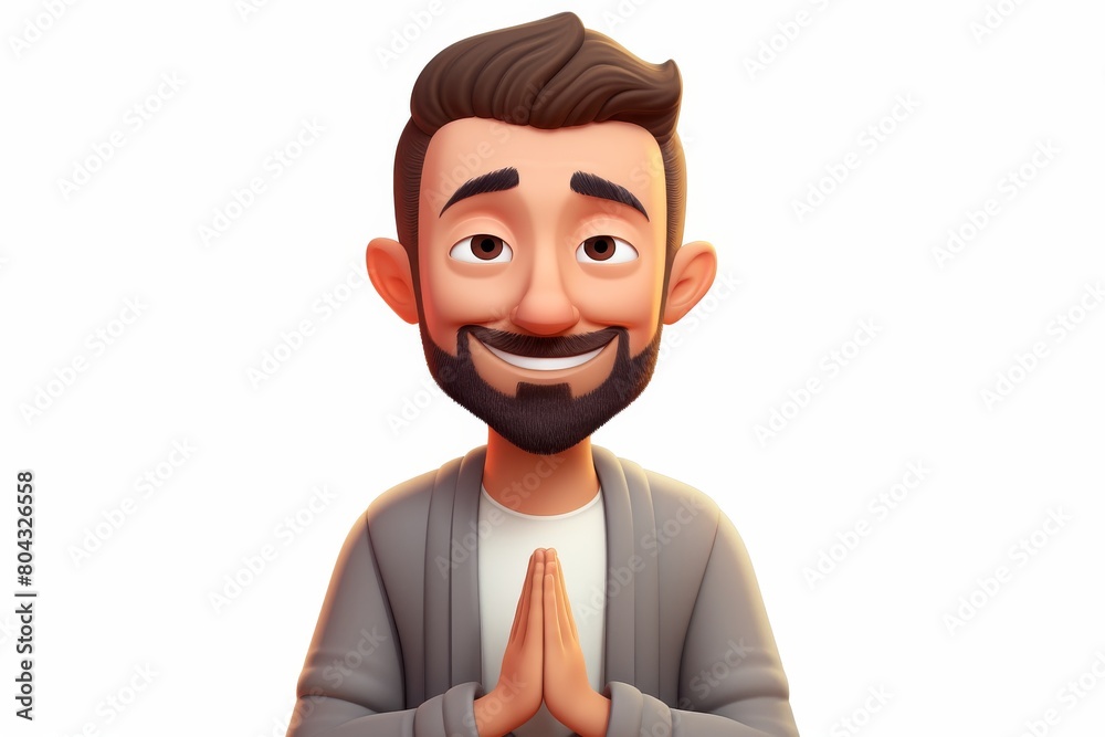 Bearded Man Standing Before White Background Bearded Man Standing Before White Background