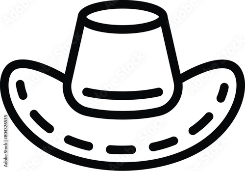 Straw cowboy hat icon outline vector. Rural farmer headgear. Western male accessory