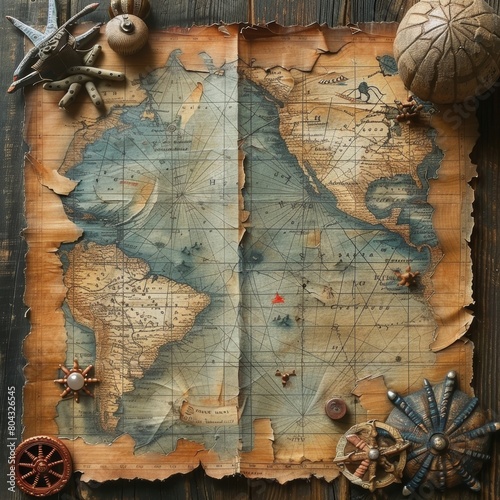 Plakat A treasure map with a red X marking the spot.